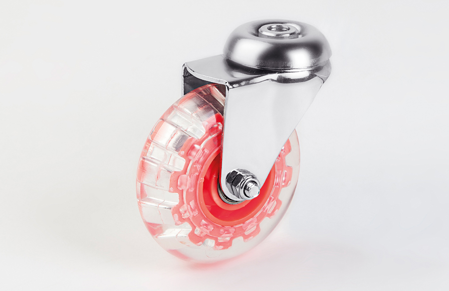 Опора колесная (прозрачный ролик, крепление под болт)